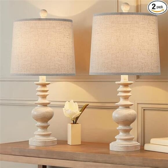 BOBOMOMO Tradition 20.5" Rustic Table Lamp Set of 2 for Living Room Farmhouse - Picture 7 of 7